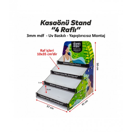 4 Katlı Kasaönü ahşap stand